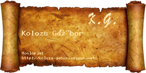 Kolozs Gábor névjegykártya