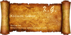 Kolozs Gábor névjegykártya