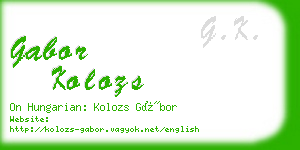 gabor kolozs business card